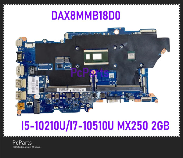 PcParts M10283-601 L78082-601 DAX8MMB18D0 For HP ProBook 440 G7 450 G7 Laptop Motherboard I5-10210U I7-10510U MX250 2GB DDR4