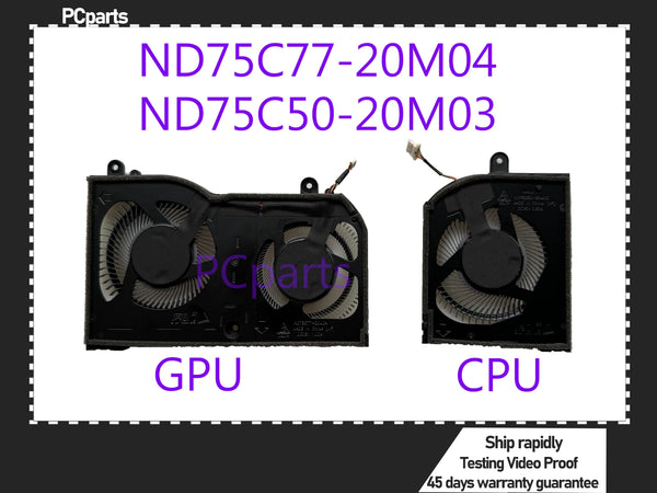 PcParts New ND75C50-20M03 ND75C50-20M04 For Acer PT516-51S Predator Triton 500SE PT516-51S PT516-52S Laptop CPU GPU Cooling Fan