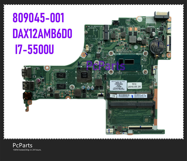 PcParts Original For HP Pavilion 15-AB Laptop Motherboard 809045-501 809045-001 I7-5500U N16S-GT-S-A2 DAX12AMB6D0 2GB DDR3