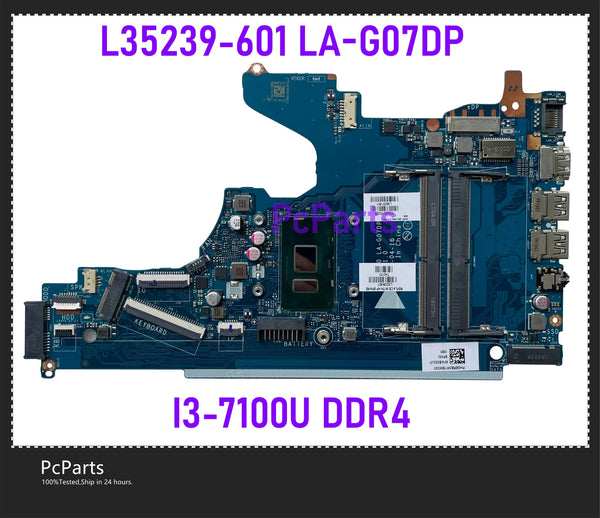 PcParts Original L35239-601 For HP Pavilion 250 G7 15-DA Laptop Motherboard EPK50 LA-G07DP I3-7100U DDR4 100% Tested