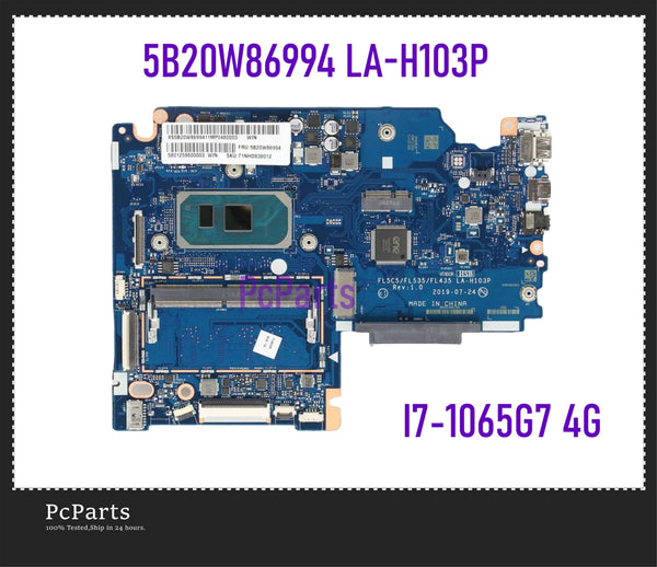 PcParts Refurbished 5B20W86994 For Lenovo Ideapad S340-14IIL Motherboard LA-H103P I3-1005G1 I5-1035G1 I7-1065G7 4G DDR4 14Inches