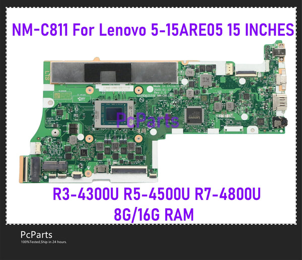 PcParts Refurbished NM-C811 For Lenovo IdeaPad 5-15ARE05 Laptop MotherBoard R3-4300U R5-4500U R7-4800U CPU 8G 16G RAM  MB