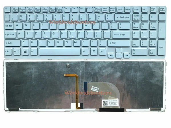 StoneTaskin Brand New Original Reboto Original Laptop Keyboard For Sony Vaio SVE171 SVE1712 SVE1713 White color 149156011US 90.4XW07.N01 US Layout backlit 100% Tested Free Shipping