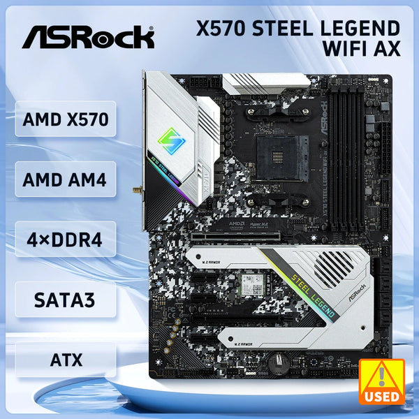 StoneTaskin X570 Motherboard ASRock X570 STEEL LEGEND WIFI AX AM4 USB3.0 M.2 USB 3.2 DDR4 PCIe 4.0 SATA III HDMI support Ryzen 5 5600 cpu High Quality Fully Tested Free Shipping