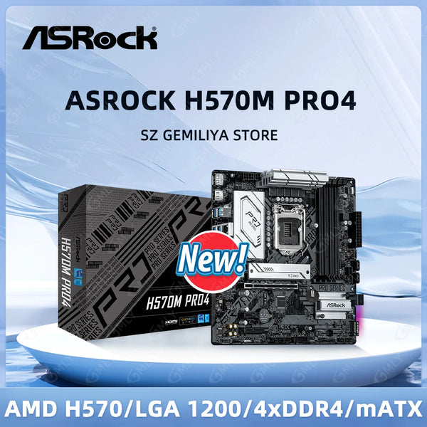 ASRock H570M PRO4 Motherboard support i5-11600K 10900F 10400F G6605 11400F cpu LGA 1200 Intel H570 DDR3 M.2 Micro ATX new Good Condition Fully Tested Free Shipping