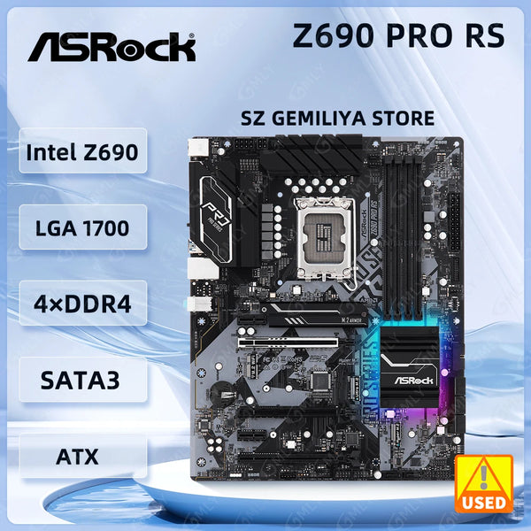 ASRock Z690 Motherboard Z690 Pro RS Motherboard LGA1700 DDR4 128GB NVMe SSD support i5-14600 14900F 13400 12700 14790 cpu ATX Good Condition Fully Tested Free Shipping