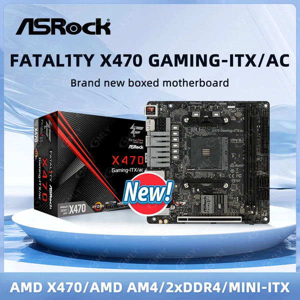 ASROCK Fatal1ty X470 Gaming-ITX/ac Mini-ITX Motherboard support Ryzen 55600 PRO 1200 4500 2400G 1600 5700 Socket AM4 DDR4 32GB Good Condition Fully Tested Free Shipping