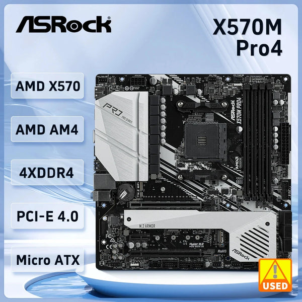 ASRock X570M PRO4 Motherboard AMD X570 Socket AM4 support Ryzen 5 5600 5900 4600G 5700G 1600 cpu DDR4 M.2 128GB Micro ATX Good Condition Fully Tested Free Shipping