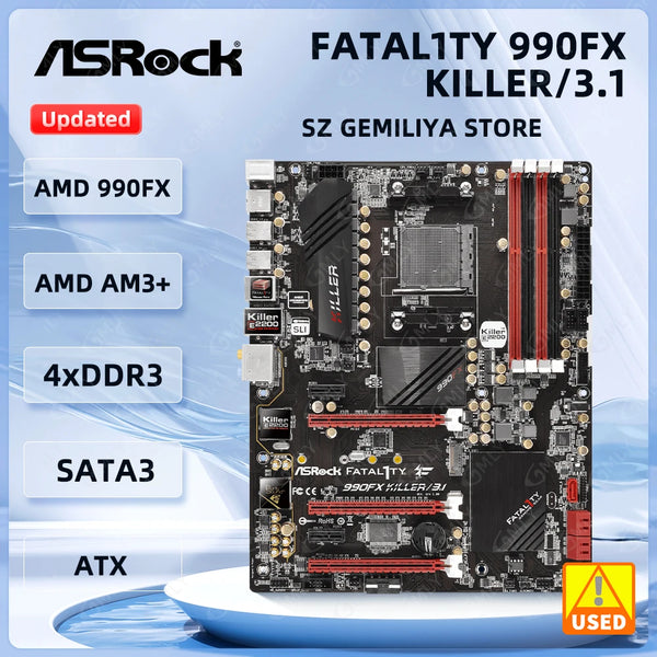 ASRock 990FX Killer/3.1 Motherboard Socket AM3+ AMD 990FX DDR3 64GB support FX 8150FR FD8350FR FD4150WM HDZ955FB cpu M.2_SSD ATX Good Condition Fully Tested Free Shipping