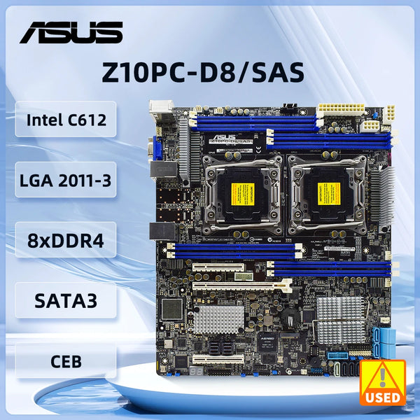 StoneTaskin ASUS Z10PC-D8/SAS server Motherboard LGA 2011-3 Intel C612 SSI CEB DDR4  512GB 10xSATA 6 support Intel Xeon E5-2600 V3 Serie cpu Mainboard Fully Tested Free Shipping