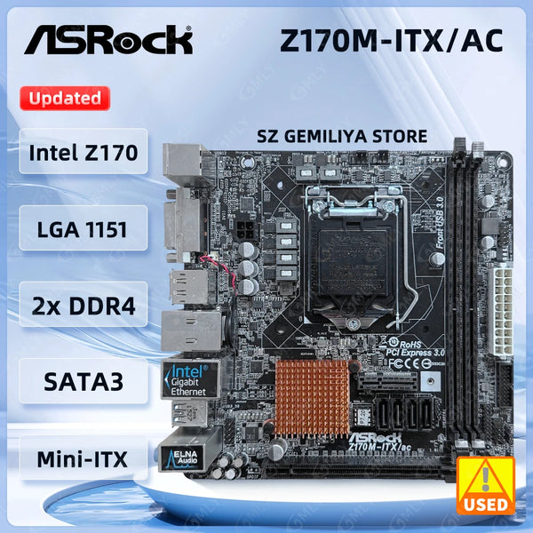 Asrock Z170M-ITX/AC Motherboard LGA 1151 Intel Z170 Mini ITX Motherboard DDR4 32GB support 7500 6600 6700 7700 6500 6100 cpu Good Condition Fully Tested Free Shipping