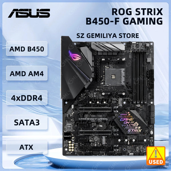 ASUS B450 Motherboard ROG STRIX B450-F GAMING AM4 DDR4 128GB support  5600 5300G 4350 2400 4600 2700 5700 ATX Good Condition Fully Tested Free Shipping