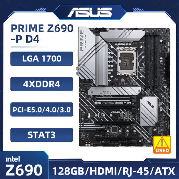 StoneTaskin Asus Z690 Motherboard PRIME Z690-P D4 Motherboard LGA 1700 support I9-14900 14700 G6900 14500 13900 12400 cpu DDR4 128GB ATX High Quality Fully Tested Free Shipping