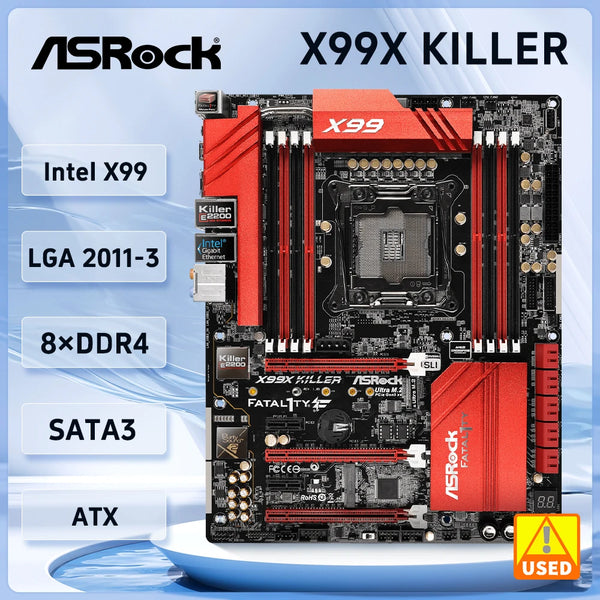 X99 Motherboard ASRock X99X KILLER Motherboard LGA 2011-3 8×DDR4 support E5-2667 v4 i7-6850K E5-2629 v3 E5-2697 v4 cpu ATX Good Condition Fully Tested Free Shipping