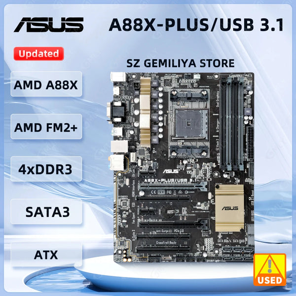 ASUS A88X-PLUS/USB 3.1Motherboards AMD A88X DDR3 64GB Socket FM2 FM2+ PCI-E 3.0 support AMD A10-5800K A10-7800 A4-5300B ATX Good Condition Fully Tested Free Shipping
