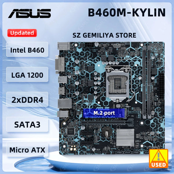 ASUS B460M-KYLIN Motherboard Intel B460 LGA 1200 DDR4 64GB support Core i3-10100 10325 10700 10900 G6505 cpu M.2 Micro ATX Good Condition Fully Tested Free Shipping
