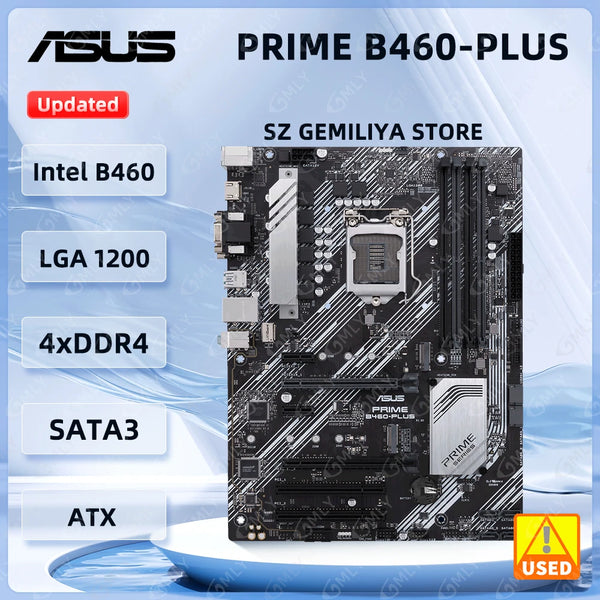 StoneTaskin ASUS PRIME B460-PLUS Motherboard LGA 1200 B460 support i7-10700F 10400F 10100F cpu DDR4 128GB HDMI DVI-D D-sub M.2 Micro ATX Mainboard Fully Tested Free Shipping