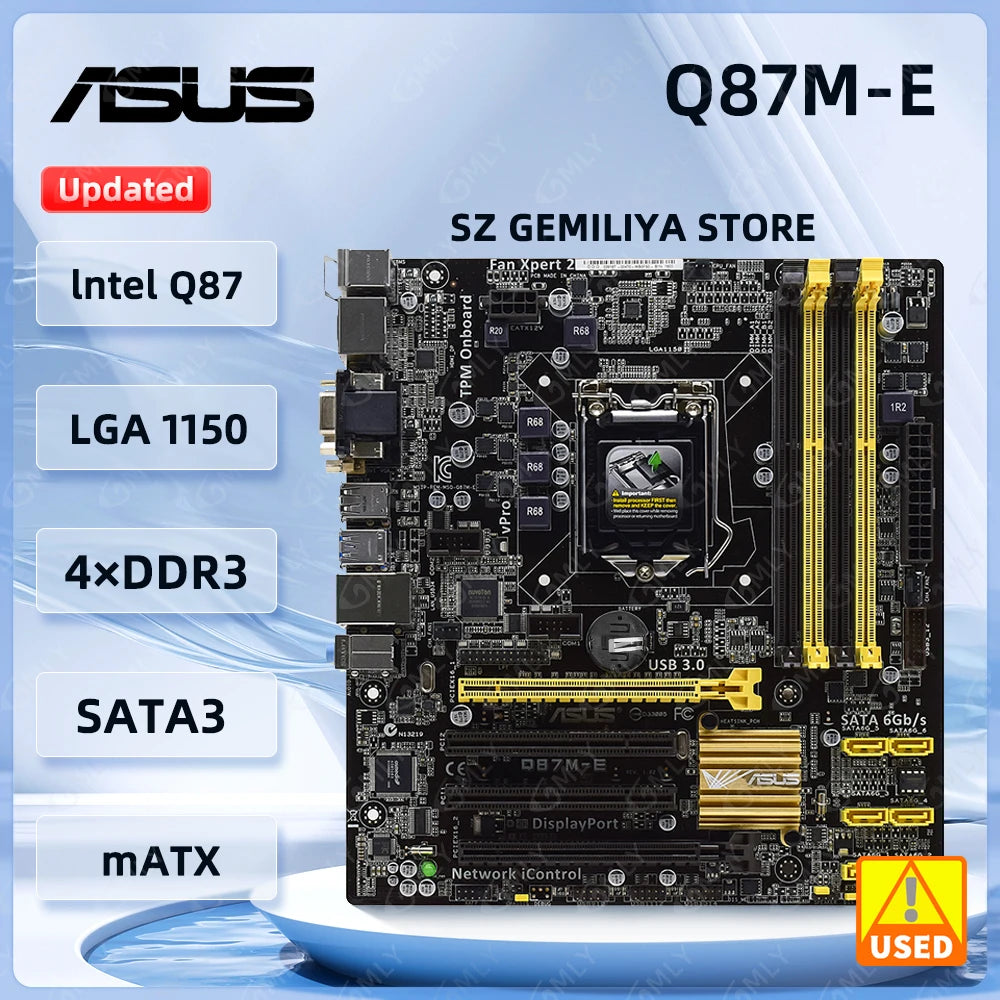 StoneTaskin For ASUS Q87 Motherboard Q87M-E LGA 1150 DDR3 32G Core 413
