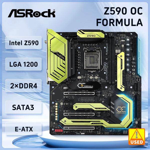 ASROCK  Z590 OC Formula Motherboard LGA 1200 Intel Z590 DDR4 PCIe 4.0 Ultra M.2 Wi-Fi 6E EATX support i5-11500 i5-10500 cpu Good Condition Fully Tested Free Shipping