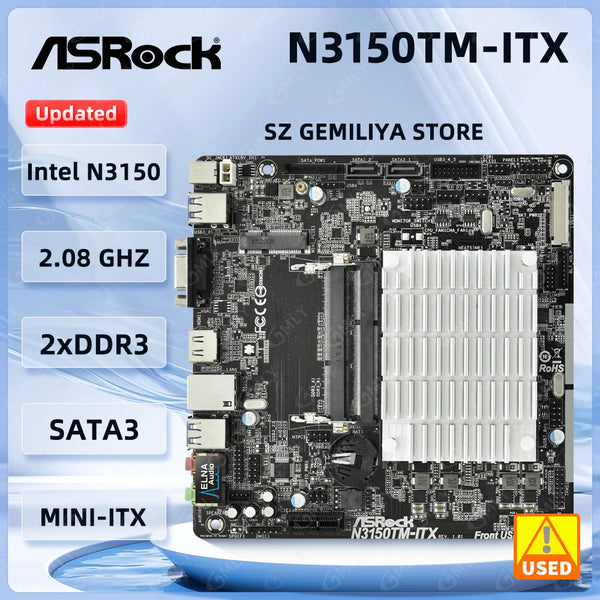 ASROCK N3150TM-ITX Mini-ITX  Motherboard Intel Quad-Core N3150 DDR3 16GB USB3.0 2×SATA III HDMI Motherboard used Good Condition Fully Tested Free Shipping