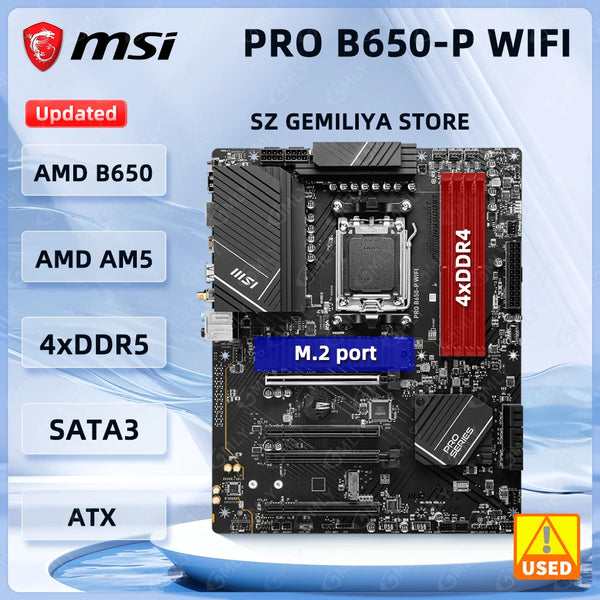 MSI PRO B650-P WIFI Motherboard AMD B650 Motherboard Socket AM5 DDR5 M.2 Wi-Fi 6E support Ryzen 9 7950X 7900 8600G 7600 8300 cpu Good Condition Fully Tested Free Shipping