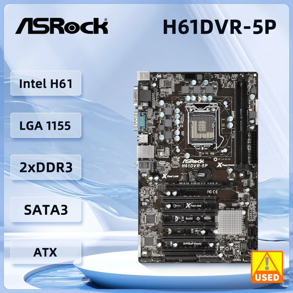 ASROK H61DVR-5P Motherboard LGA1155 DDR3 Intel H61 support i7-2700K i5-3550 i5-3470 i7-3770 cpu DDR3 16GB  ATX Good Condition Fully Tested Free Shipping