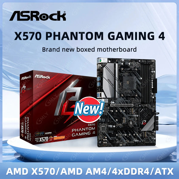 X570 Motherboard ASROCK X570 PHANTOM GAMING 4 AM4 4×DDR4 128GB PCI-E 4.0 ATX For Ryzen 5600 4600G 5700 PRO 2700 3400G cpu new Good Condition Fully Tested Free Shipping