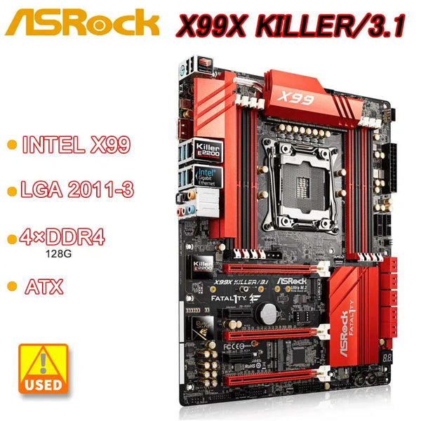 X99 Motherboard ASRock X99X KILLER/3.1 Motherboard LGA 2011-3 DDR4 128GB ATX support E5-4610 E5-2697 E5-2660 E5-1680 i7-6900 cpu Good Condition Fully Tested Free Shipping