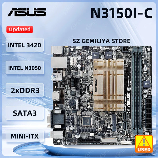 Asus  N3150I-C Mini ITX Motherboard Intel Celeron Quad-Core N3150 Processors DDR3 DIMM  8G USB 3.0 Good Condition Fully Tested Free Shipping