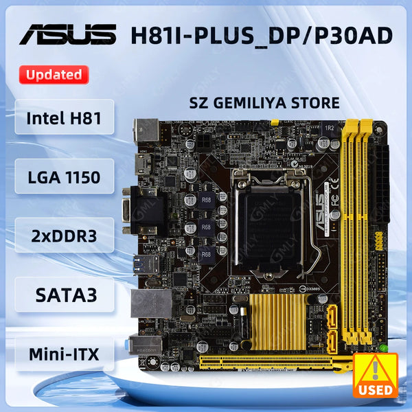 StoneTaskin ASUS H81I-PLUS Mini ITX Motherboard  LGA 1150 intel H81 DDR3 16G H81I-PLUS_DP/P30AD support Core i3-4130 i3-4350 i3-4170 i5-4570 High Quality Fully Tested Free Shipping