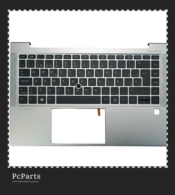 PCparts Genuine Laptop For HP Elitebook 840 G8 745 G7 745 G8 840 G7 Spanish Keyboard Palmrest With Backlit KB C shell Tested