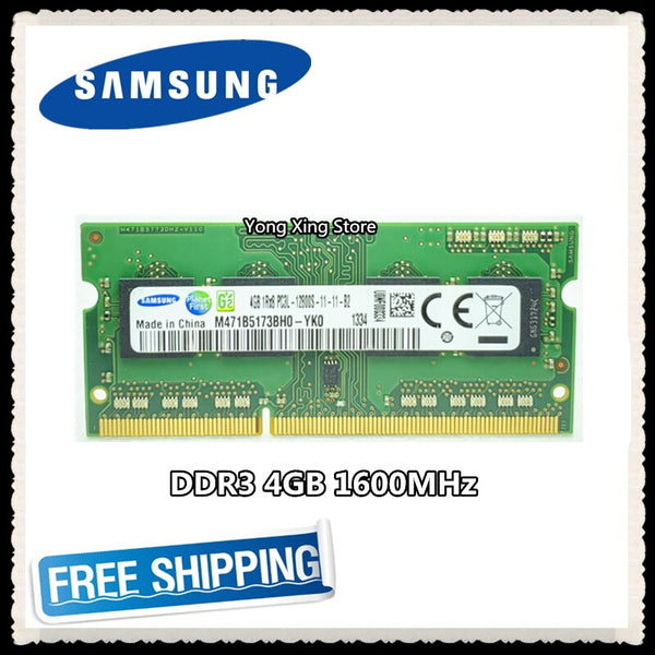 Samsung DDR3 4GB 1600MHz PC3 PC3L-12800S Laptop memory notebook Computer RAM 12800 4G SODIMM