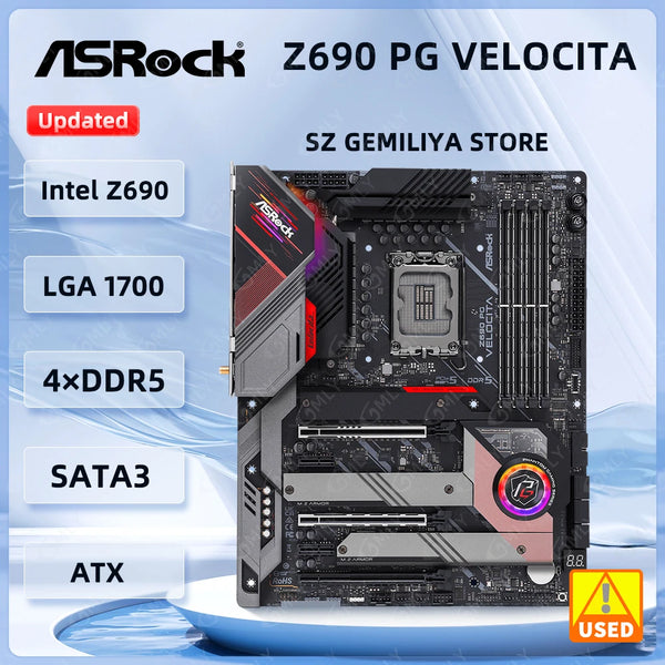 Asrock Z690 PG VELOCITA Motherboard Intel Z690 DDR5 LGA1700 192GB M.2 ATX support i7-14790 i5-14600 i3-14100 i9-13900 cpu used Good Condition Fully Tested Free Shipping