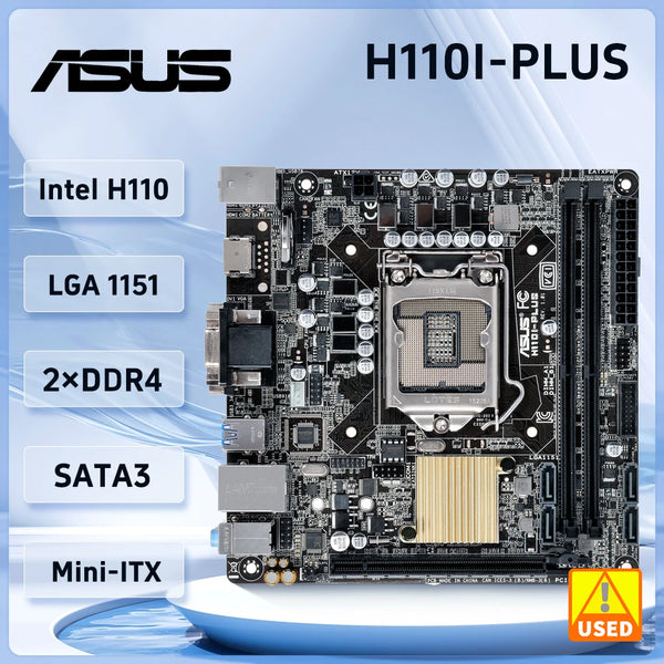 ASUS H110I-PLUS Mini ITX Motherboard LGA 1151 DDR4 32GB Intel H110  PCI-E 3.0 4×SATA III USB3.0 support 6th gen Core i5-6500 Good Condition Fully Tested Free Shipping