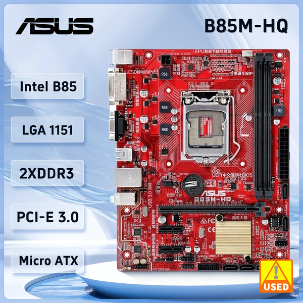 StoneTaskin For B85 Motherboard ASUS B85M-HQ Motherboard 1150 DDR3 16GB PCI-E 3.0 SATA III USB3.0 VGA Micro ATX support i5-4690 i5-4570 i3-4170  Fully Tested Free Shipping
