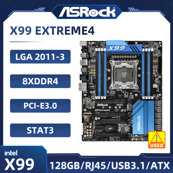X99 Motherboard ASRock X99 EXTREME4 Motherboard LGA 2011-3 DDR4 256GB support 2695 2690 2629 2683 i7-6800K cpu Ultra M.2 ATX Good Condition Fully Tested Free Shipping