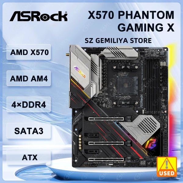 X570 Motherboard ASROCK X570 PHANTOM GAMING X Socket AM4 4×DDR4 128GB ATX For Ryzen 55600 2700 5800  4500 cpu Good Condition Fully Tested Free Shipping