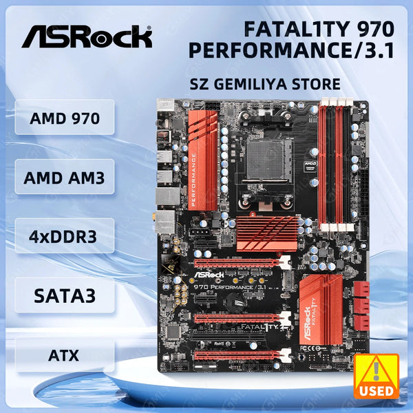 ASRock 970 PERFORMANCE/3.1 Motherboard Socket AM3+ AMD 970 4xDDR3 64GB M.2 USB 3.1 ATX support FX 6300 cpu Good Condition Fully Tested Free Shipping