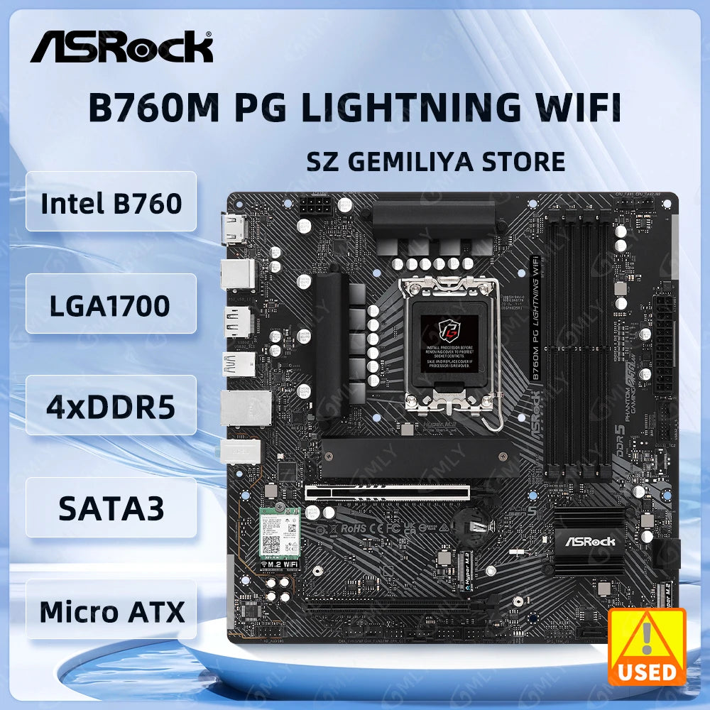 Intel Pg16 ASROCK Intel B760 Motherboard B760M PG LIGHTNING WIFI Motherboard LGA1 ...
