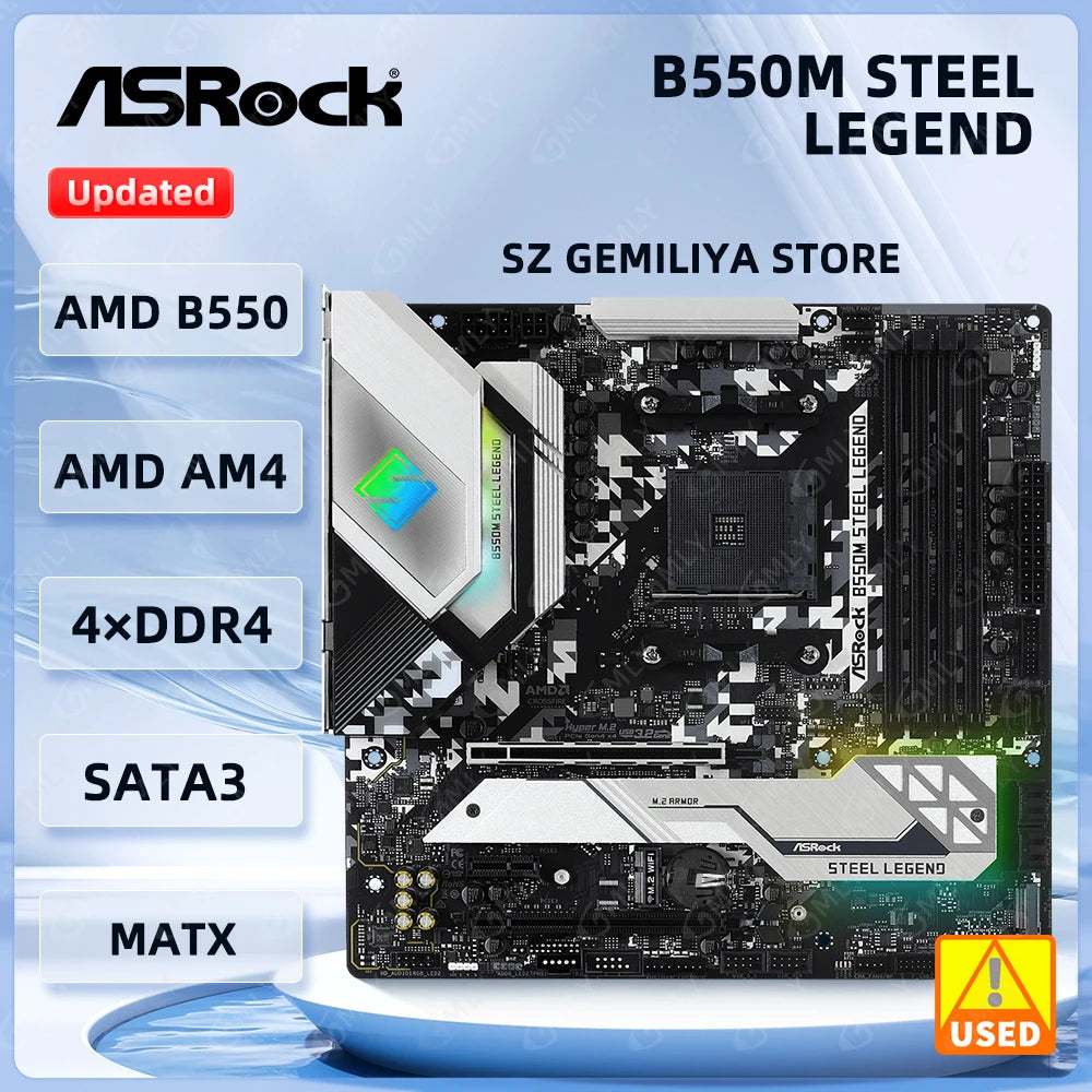 ASRock B550 Motherboard B550M STEEL LEGEND Socket AM4 support
