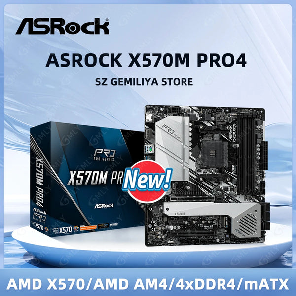 ASRock X570M PRO4 Motherboard AMD X570 Socket AM4 support Ryzen 5600 5900 4600G 5700G 1600 cpu DDR4 M.2 128GB Micro ATX new Good Condition Fully Tested Free Shipping