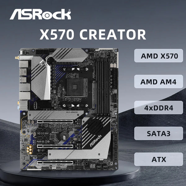 StoneTaskin Original For ASRock X570 CREATOR Motherboard Support 5500 5600G 5700X 5700X3D 5800X3D CPU DDR4 M.2 NVME HDMI PCIe 4.0 X570 ATX AM4 Mainboard Fully Tested Free Shipping