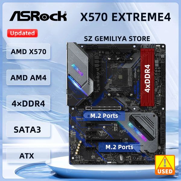 ASRock X570 Extreme4 Motherboard AM4 AMD X570 DDR4 128GB 2 xPCIe 4.0 x16 2xM.2 support 5900 5700 4300 2500 3200 5600 cpu ATX Good Condition Fully Tested Free Shipping