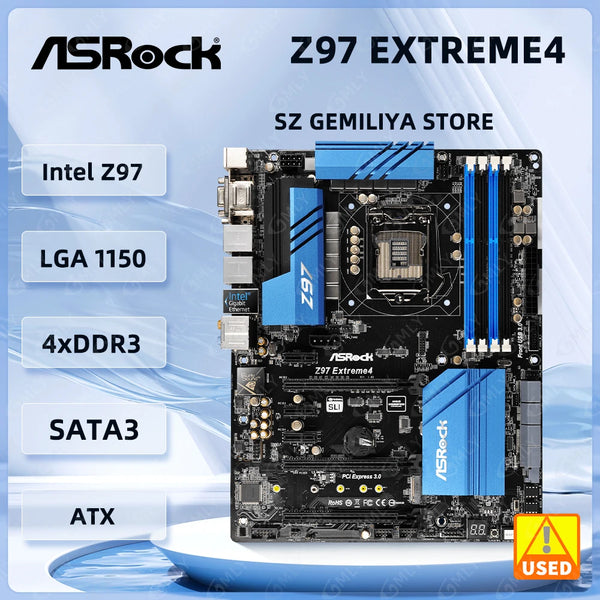 ASRock Z97 Extreme4 Motherboard LGA 1150 Intel Z97 DDR3 32GB  support i7-4790 i7-4770T i5-4430 i3-4340 i3-4130 cpu M.2_SSD Good Condition Fully Tested Free Shipping