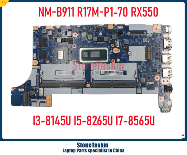 StoneTaskin 02DL815 5B20V81852 For Lenovo ThinkPad E490 E590 Laptop Motherboard NM-B911 I3-8145U I5-8265U I7-8565U RX550 2GB R17