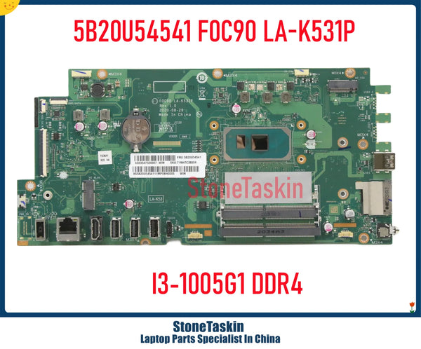 StoneTaskin 5B20U54541 For Lenovo IdeaCentre AIO 3-22IIL5 3-24IIL5 Motherboard F0C90 LA-K531P I3-1005G1 DDR4 Mainboard Tested