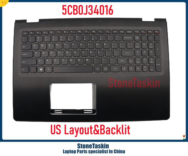 StoneTaskin 5CB0J34016 For Lenovo Flex 3-1570 Flex3-1580 Yoga 500-15IBD Laptop Keyboard with Plamrest C cover Backlit 15 inches