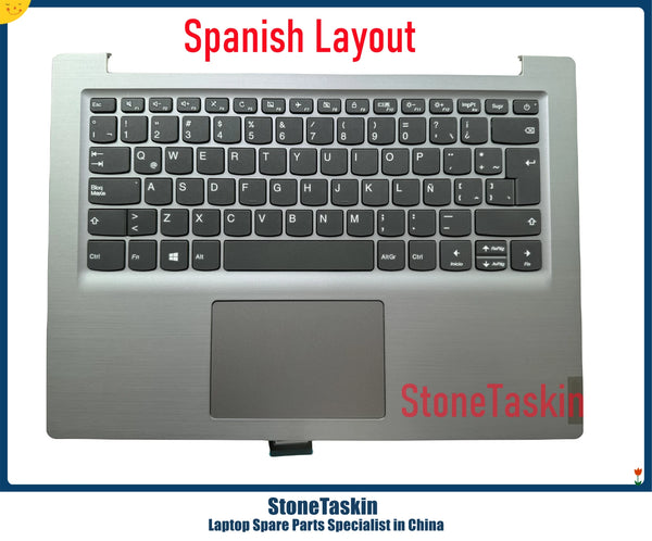 StoneTaskin 5CB0X55755 5CB0W43395 For Lenovo Ideapad S145-11IIL C-Cover Keyboard Platinum Grey Non_Backlit KB Assemably Plamrest