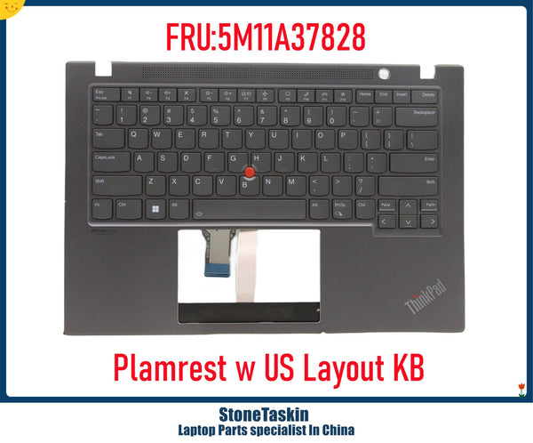 StoneTaskin 5M11A37828 For Lenovo Thinkpad T14S G2 Laptop Keyboard with Plamrest Backlit KB Grey C-cover 5M11A37830 5M11H02444