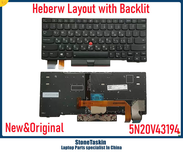 StoneTaskin 5N20V43194 HB Layout For Lenovo Thinkpad X280 X13 SN1394BL Laptop Keyboard Hebrew W Backlit New Original Brand New